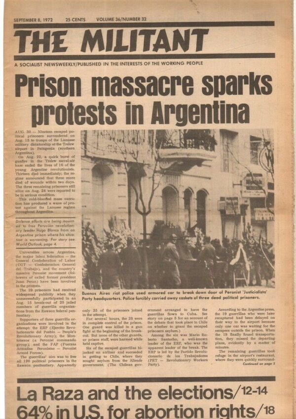 Giornale-Inglese-THE-MILITANT-8-September-1972-n-32-volume-36-English-Magazine-112856045272