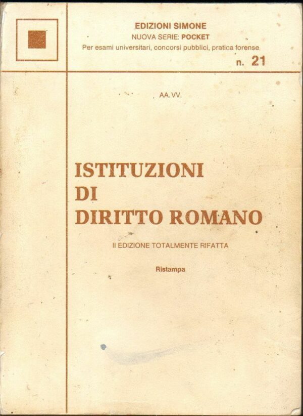 ISTITUZIONI-DI-DIRITTO-ROMANO-di-AA-VV-ed-Simone-1990-112361230932