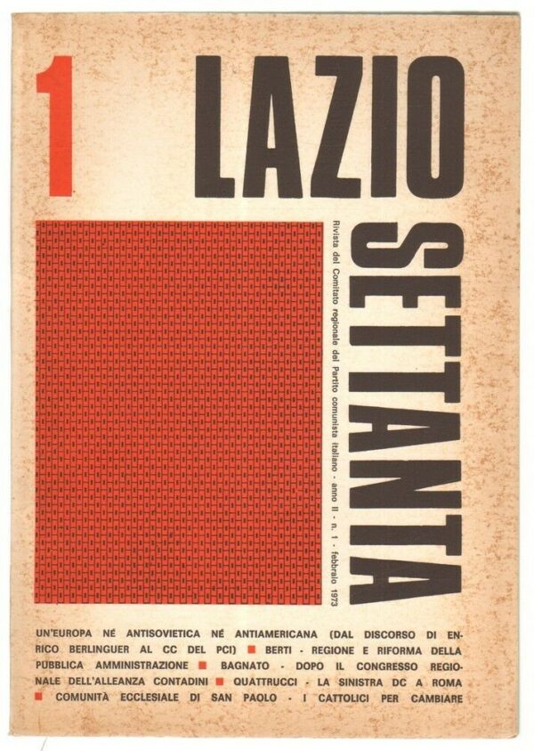 Rivista-LAZIO-SETTANTA-n-1-Febbraio-1973-Rivista-del-Comintato-Regionale-PCI-112870219442