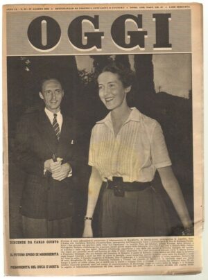 Rivista OGGI Anno 1953 n. 35 del 27 Agosto - In copertina Margherita di Savoia