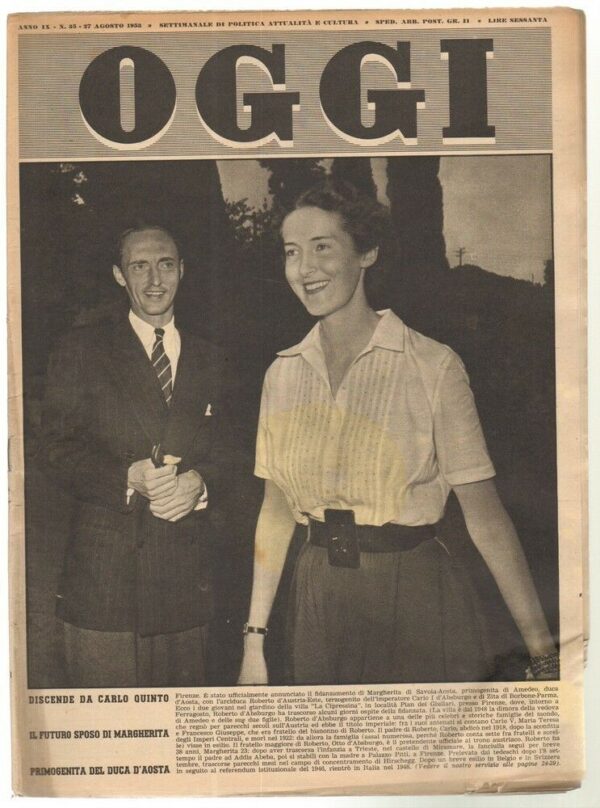 Rivista-OGGI-Anno-1953-n-35-del-27-Agosto-In-copertina-Margherita-di-Savoia-112866338762