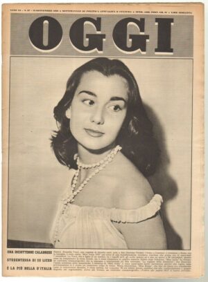 Rivista OGGI Anno 1955 n. 37 del 15 Settembre - In copertina Brunella Tocci