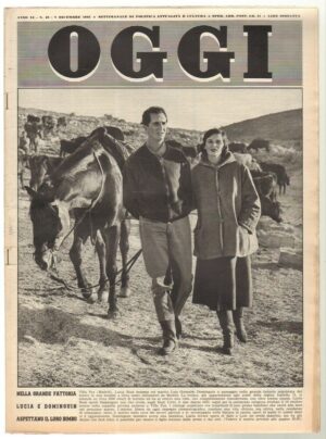 Rivista OGGI Anno 1955 n. 49 dell'8 Dicembre - Copertina Lucia Bose' e Dominguin