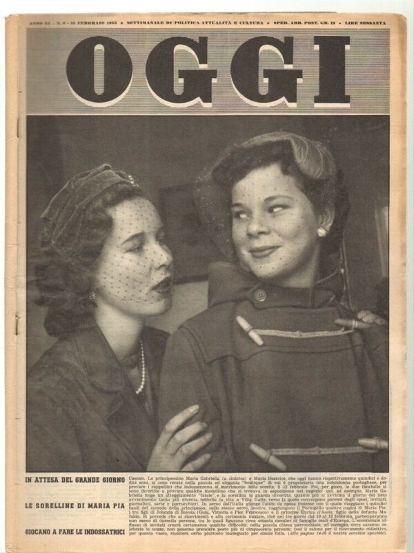 Rivista-OGGI-Anno-1955-n-6-del-10-Febbraio-In-copertina-le-principesse-Savoia-112898431922