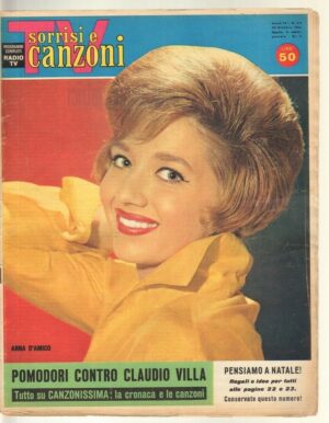 TV Sorrisi e Canzoni anno 1960 n. 44 - 30 Ottobre in copertina Anna D'Amico