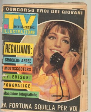 TV Sorrisi e Canzoni anno 1966 n. 1 - 2 /8 Gennaio in copertina Catherine Spaak