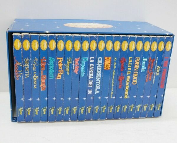 Walt-Disney-Libro-Audiocassetta-e-Figura-dei-Personaggi-in-Cofanetto-n-20-Volumi-123434780412