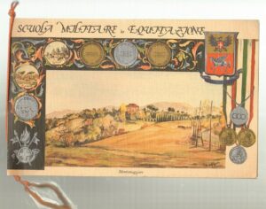 Calendario Scuola Militare di Equitazione anno 1982 con cordoncino. Esercito Ita