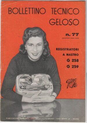 Catalogo GELOSO n.77 INVERNO 1959-1960  Televisori Radio