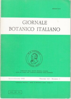 Giornale Botanico Italiano vol. 112 n. 3 Anno 1978 Maggio - Giugno