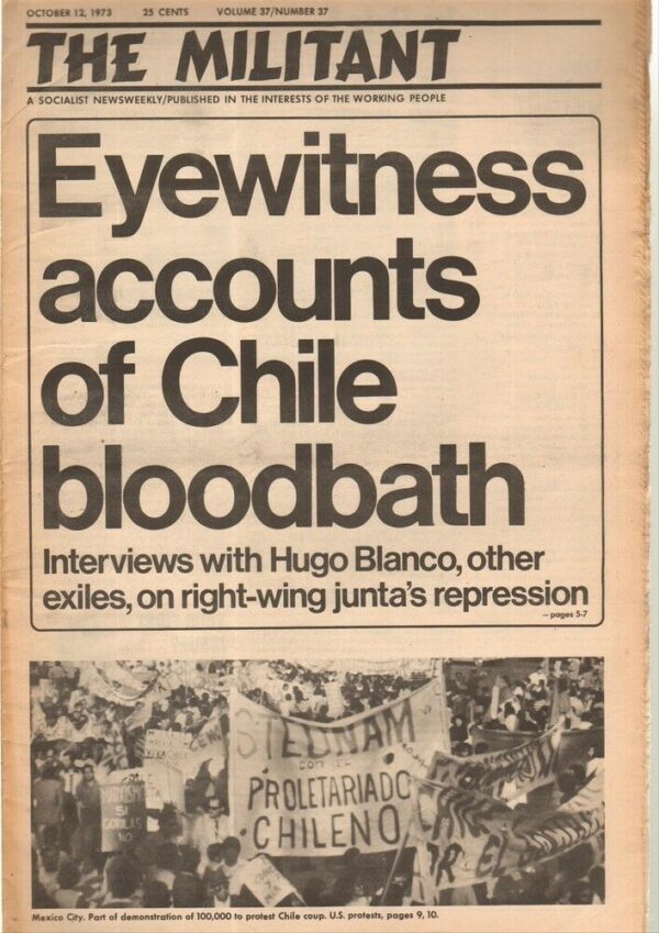 Giornale-Inglese-THE-MILITANT-12-October-1973-n-37-volume-37-English-Magazine-112856043033