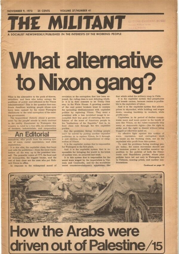 Giornale-Inglese-THE-MILITANT-9-November-1973-n-41-volume-37-English-Magazine-112856045603