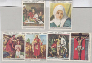 Lotto 6 FRANCOBOLLI PARAGUAY RELIGIONE (cod. E21) -C01