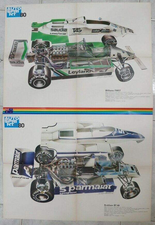 Poster-Autosprint-1980-Williams-FW-07-Brabham-BT-49-Sergio-Baratto-Il-Borgo-123687837443