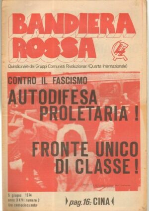Quindicinale BANDIERA ROSSA Anno 1974 n. 9 del 5 Giugno