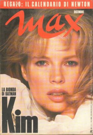 Rivista MAX Dicembre 1989 in copertina + POSTER di Kim Basinger, Pavarotti
