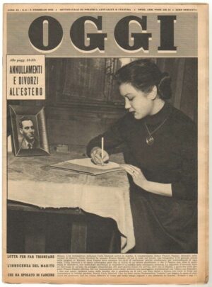 Rivista OGGI Anno 1953 n. 6 del 5 Febbraio - In copertina Carla Giuntoli