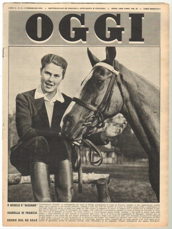 Rivista-OGGI-Anno-1954-n-5-del-4-Febbraio-In-copertina-Isabella-di-Francia-123046069453