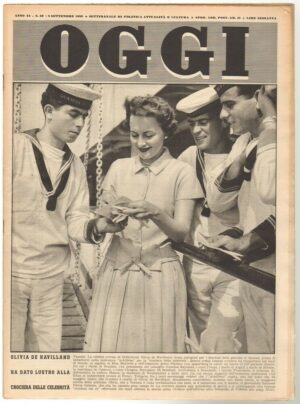 Rivista OGGI Anno 1955 n. 36 dell'8 Settembre  -In copertina Olivia De Havilland