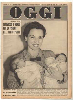 Rivista OGGI Anno 1955 n. 48 del 1 Dicembre - In copertina Lina Canessa Grieco