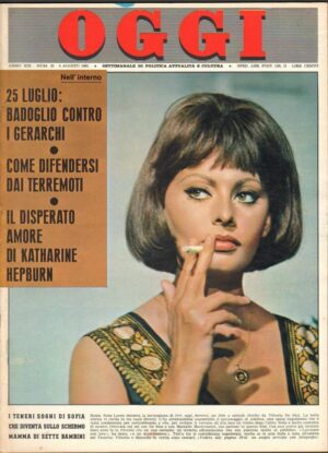 Rivista OGGI Anno 1963 n. 32 del 8 Agosto - In copertina Sofia Loren