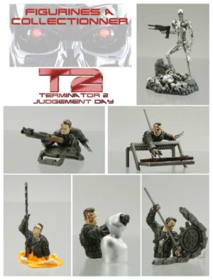 T2 TERMINATOR 2 Collectible Figures. Set Completo n. 6 Mini Action Figure a Colori in Box. Yamato