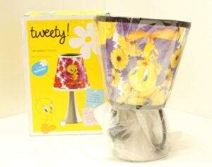 TITTI Tweety! Warner Bros. Lampada a Tocco Viola 30 cm Linea Florals. Regalo Italiano