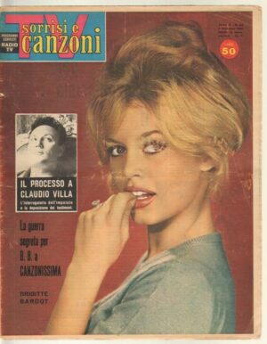 TV Sorrisi e Canzoni anno 1960 n. 45 - 6 Novembre in copertina Brigitte Bardot