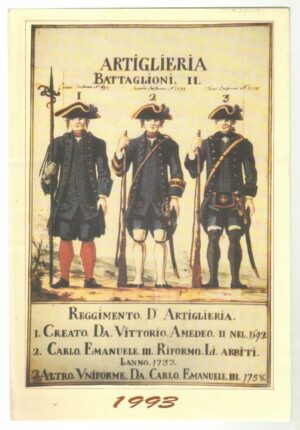 Calendario Reggimento d'Artiglieria Anno 1993. Senza  Cordoncino Originale