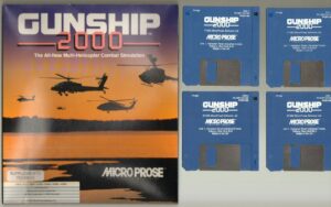 GUNSHIP 2000 n. 4 Floppy Videogioco AMIGA INGLESE COMPLETO DI MANUALE Big Box