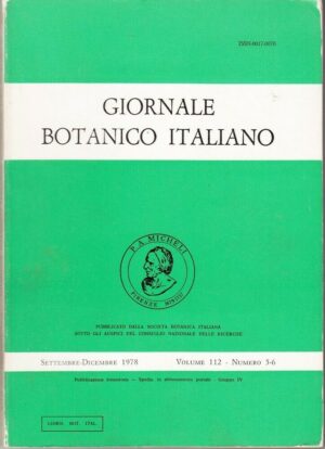 Giornale Botanico Italiano vol. 112 n. 5 - 6 Anno 1978 Settembre - Dicembre
