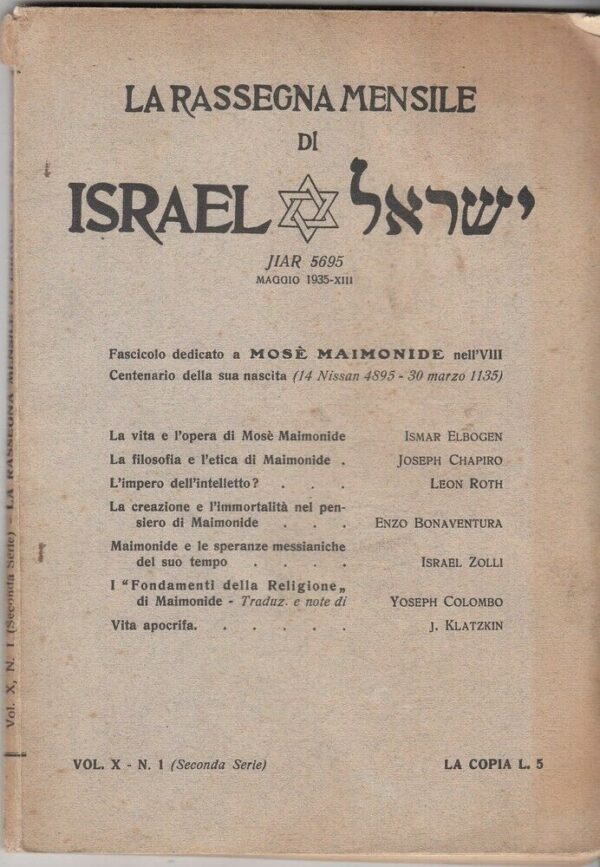 LA-RASSEGNA-MENSILE-DI-ISRAEL-Vol-X-n-1-1935-Fascicolo-dedicato-a-Mose-Mai-113980898985