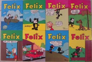 Lotto n. 8 Quaderni GATTO FELIX Anni '70/'80 Illustr. Joe Oriolo Nuovi a righe