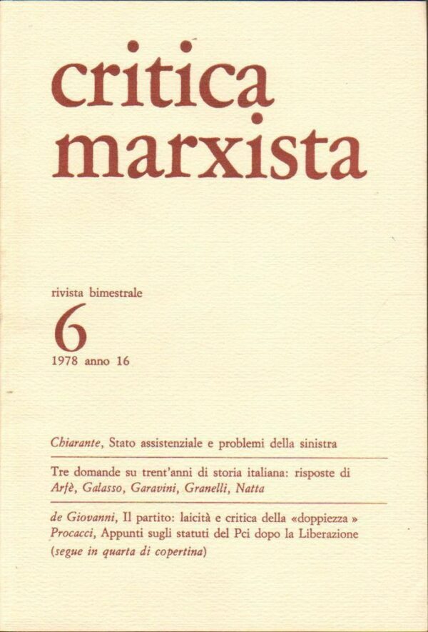 Rivista-Bimestrale-CRITICA-MARXISTA-n-6-Anno-1978-ed-Editori-Riuniti-122562289065