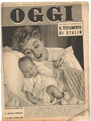 Rivista OGGI Anno 1953 n. 19 del 7 Maggio - In copertina Shelley Winters