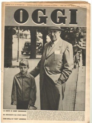 Rivista OGGI Anno 1953 n. 42 del 15 Ottobre - In copertina Richard Greenlease