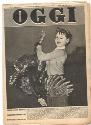 Rivista OGGI Anno 1954 n. 2 del 14 Gennaio - In copertina Audrey Hepburn