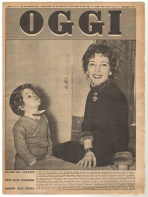 Rivista OGGI Anno 1954 n. 47 del 25 Novembre - In copertina Valentina Cortese