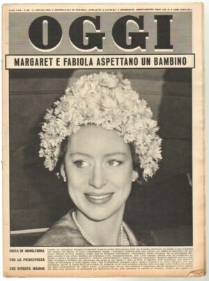 Rivista OGGI Anno 1961 n. 23 del 8 Giugno - In copertina Principessa Margaret