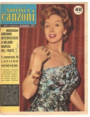 Sorrisi e Canzoni anno 1959 n. 36 - 6 Settembre in copertina Marisa Del Frate