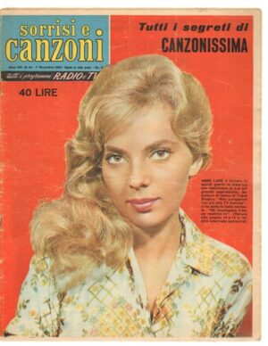 Sorrisi e Canzoni anno 1959 n. 44 - 1 Novembre in copertina Abbe Lane