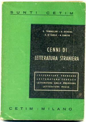CENNI DI LETTERATURA STRANIERA di AA.VV. ed. 1947 Ce