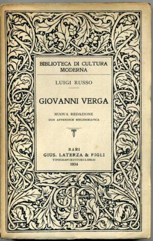 Giovanni Verga di Luigi Russo ed. 1934 Laterza
