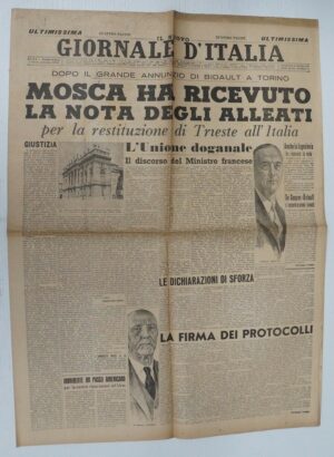IL NUOVO GIORNALE D'ITALIA Anno 1948 n 70 del 21 Marzo - Restituzione di Trieste