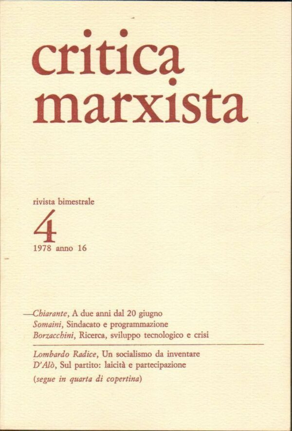 Rivista-Bimestrale-CRITICA-MARXISTA-n-4-Anno-1978-ed-Editori-Riuniti-112453635286