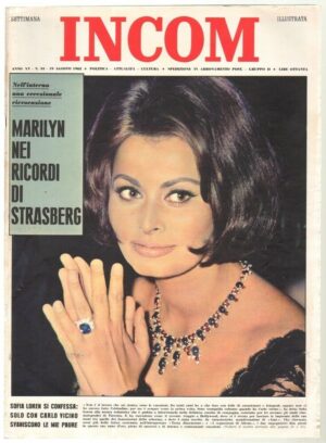 Rivista INCOM Anno 1962 n. 33 del 19 Agosto - In copertina Sofia Loren