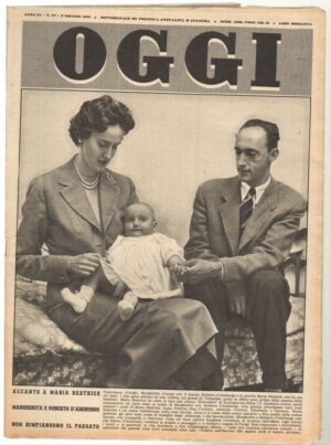 Rivista OGGI Anno 1955 n. 23 del 9 Giugno - In copertina Margherita d'Aosta