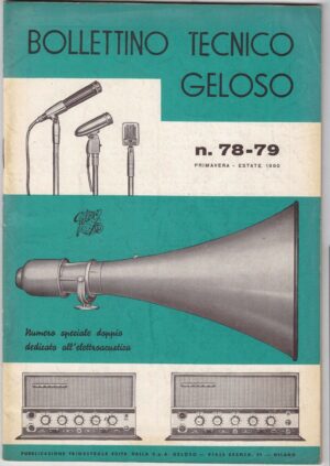 Catalogo GELOSO n.78-79 PRIMAVERA ESTAT 1960 Numero speciale elettroacustica