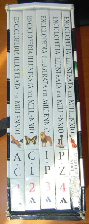 ENCICLOPEDIA ILLUSTRATA DEL MILLENNIO 5 Volumi ed. 1998 Mondadori