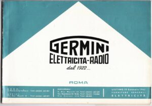 Listino GERMINI ELETTRICITA RADIO 15 Gennaio 1962 - B03